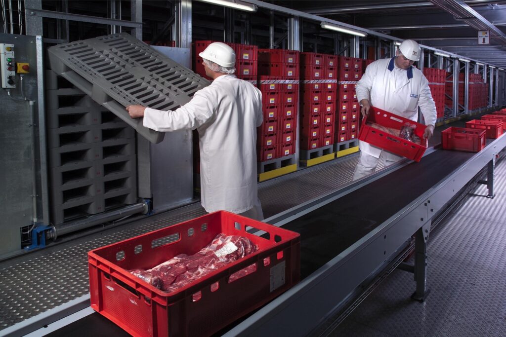 H1 Paletten mit GS1 Zertifizierung in der Fleischindustrie