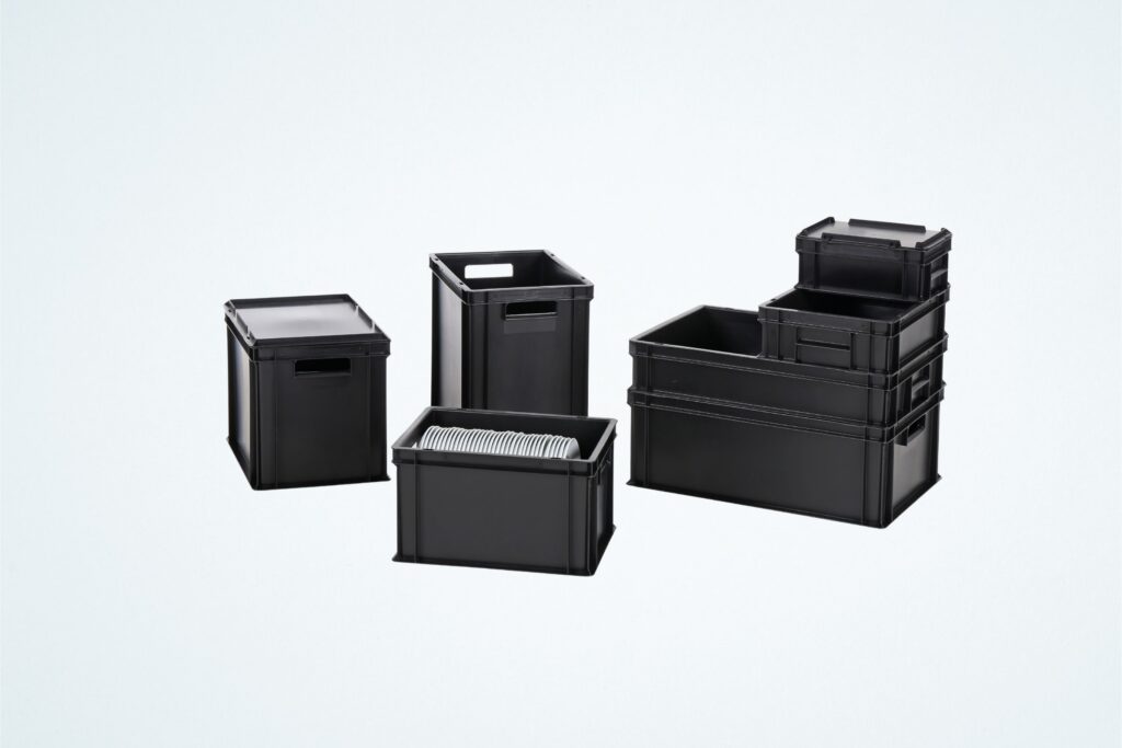 Schwarze Blackline Behälter Transoplast